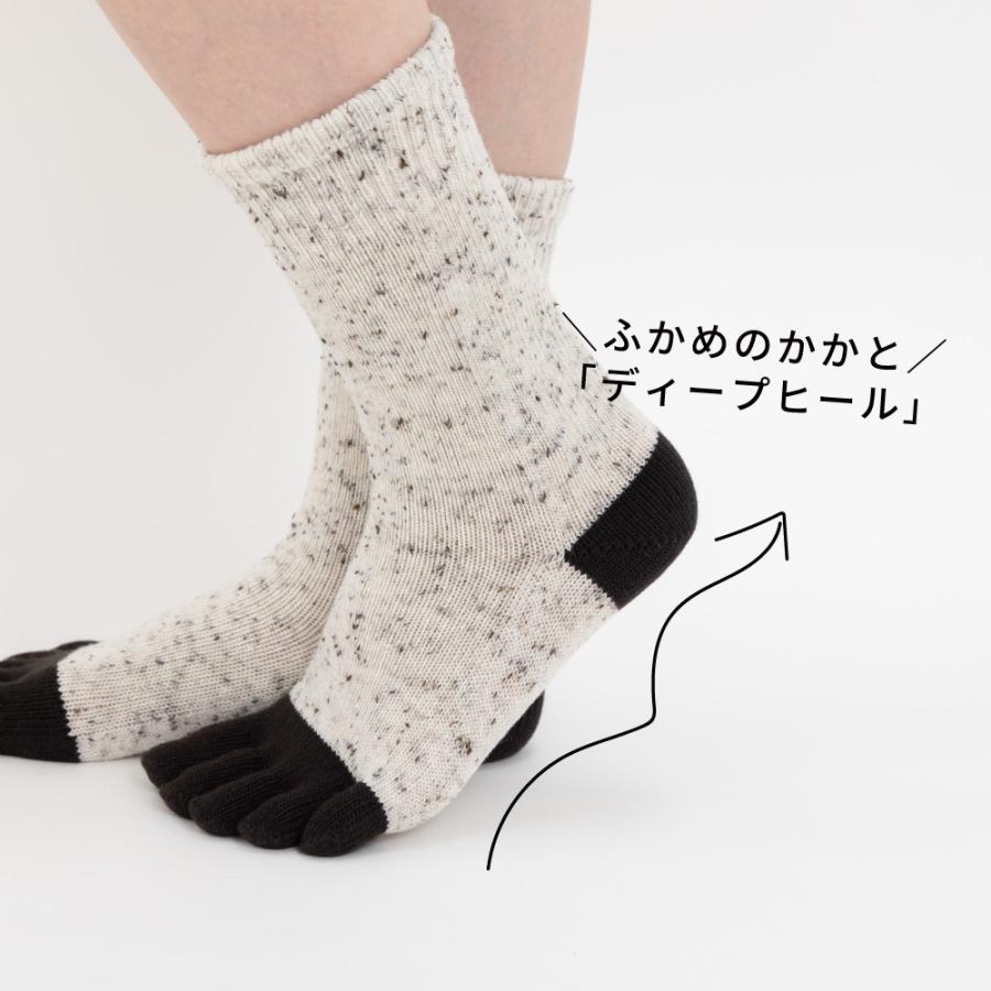 5本指ソックス クルー丈 ユビラックス ネップ ローゲージ ウール混 22-24cm 24-26cm 40903 五本指 靴下 レディース メンズ 日本製 |  | 06