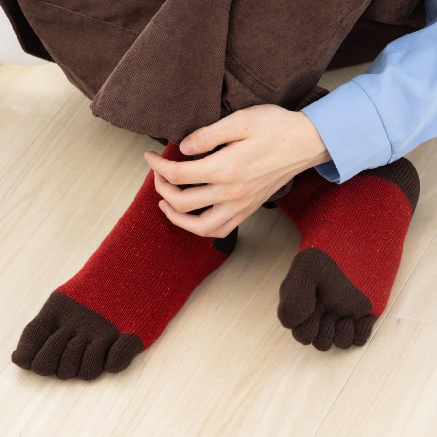 5本指ソックス クルー丈 ユビラックス ネップ ローゲージ ウール混 22-24cm 24-26cm 40903 五本指 靴下 レディース メンズ 日本製 |  | 07