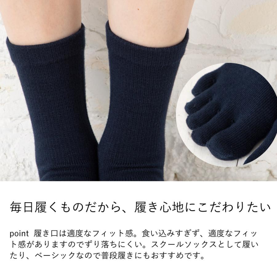 送料当社負担 5本指ソックス 20-22cm 22-24cm 3足セット ベーシック クルー 10753/100133p 抗菌防臭加工 ディープヒール レディース キッズ 日本製 五本指靴下 |  | 09