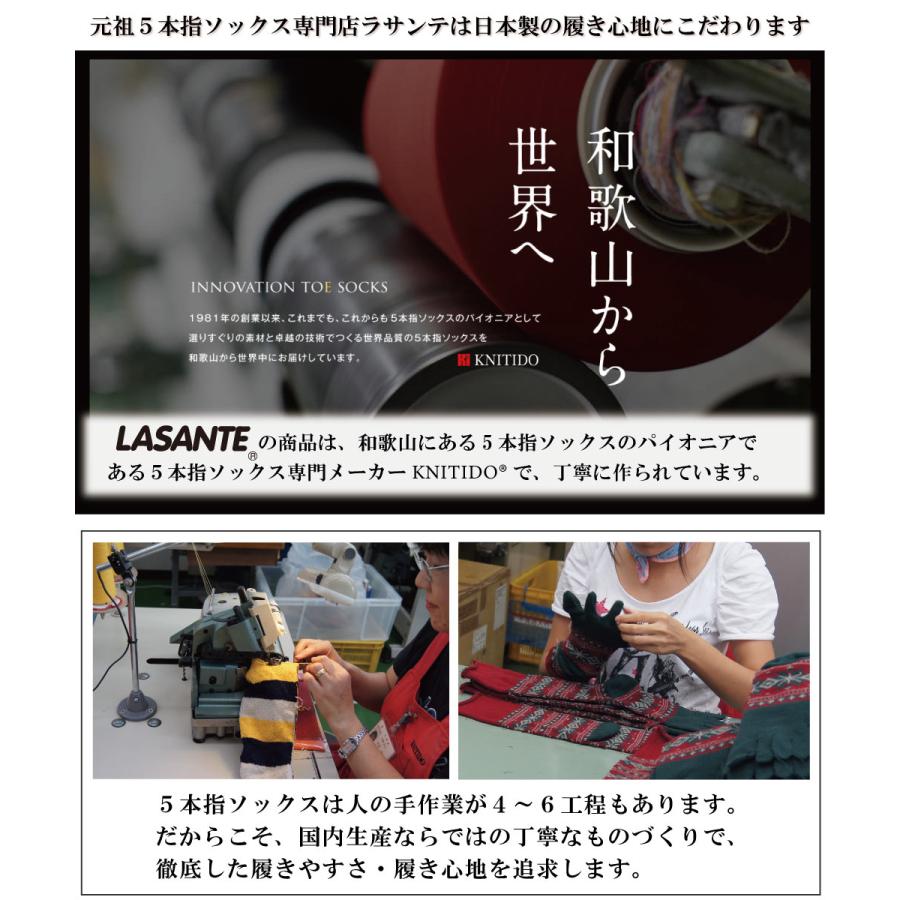 5本指ソックス クルー 20-22cm 22-24cm 抗菌防臭 10013 ベーシック レディース キッズ 五本指 靴下 スクール ビジネス 子供 日本製 LASANTE |  | 18
