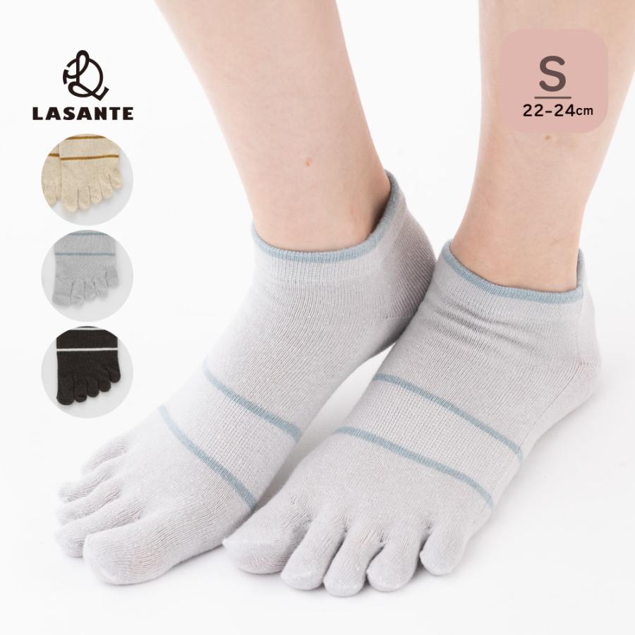 5本指ソックス スニーカー丈 22-24cm 60962 綿麻 薄手 レディース 五本指 靴下 日本製 LASANTE | 