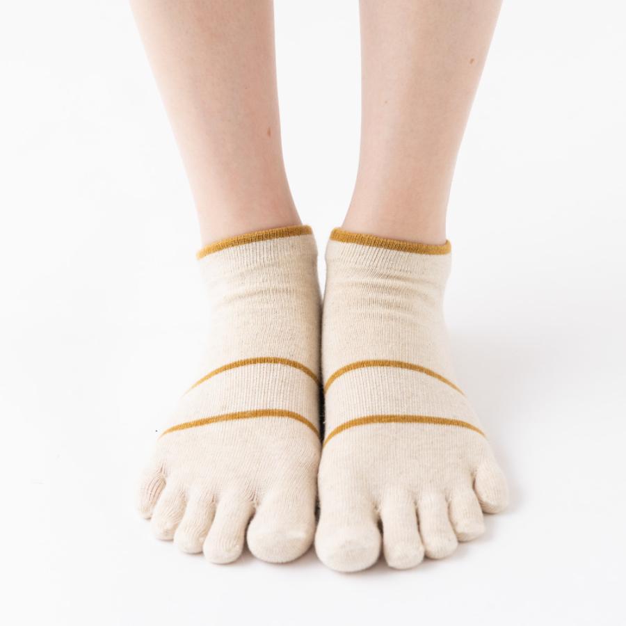 5本指ソックス スニーカー丈 22-24cm 60962 綿麻 薄手 レディース 五本指 靴下 日本製 LASANTE |  | 07