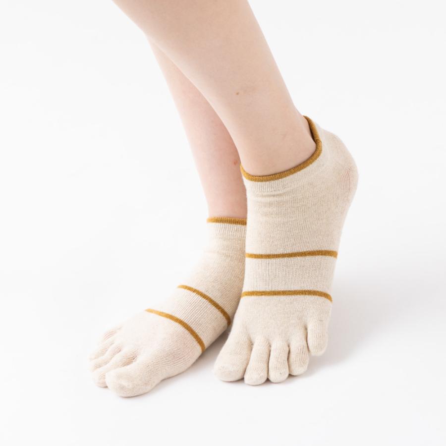 5本指ソックス スニーカー丈 22-24cm 60962 綿麻 薄手 レディース 五本指 靴下 日本製 LASANTE |  | 09