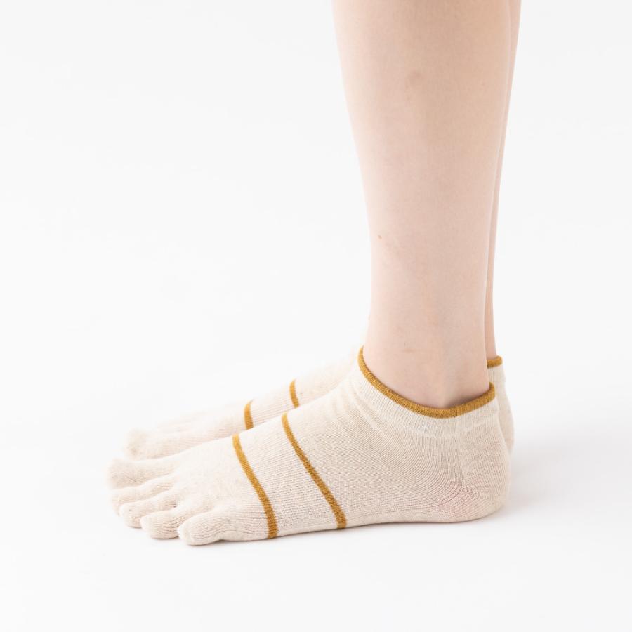 5本指ソックス スニーカー丈 22-24cm 60962 綿麻 薄手 レディース 五本指 靴下 日本製 LASANTE |  | 10