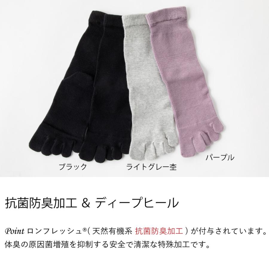 5本指ソックス クルー 20-22cm 22-24cm 24-26cm はき口ゆったり サポート 抗菌防臭加工 10093 ユビラックス レディース メンズ 五本指 靴下 日本製 LASANTE |  | 04