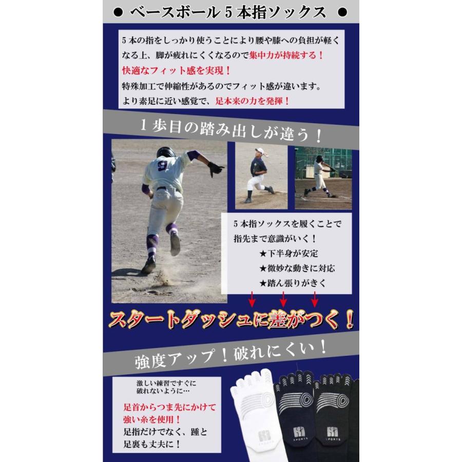5本指 ハイソックス 24-26cm 26-28cm 28-30cm 滑り止め 抗菌防臭加工 6310 ベースボール レディース メンズ 五本指 靴下 野球 日本製 LASANTE |  | 08