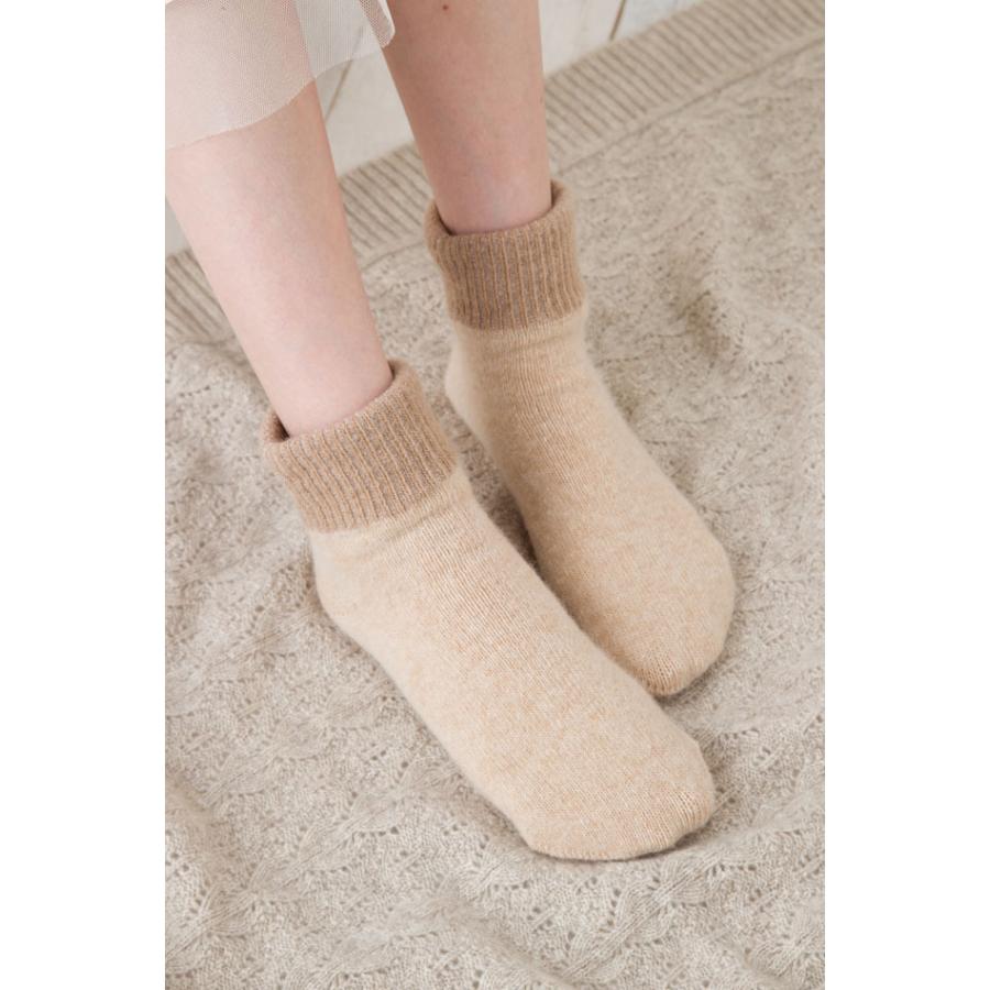 アンゴラ混 ソックス 22-24cm 24-26cm 26-28cm ショート 厚手 ウール 締め付けない ゆったり ポカポカ 暖かい 8340 レディース メンズ 靴下 日本製 LASANTE |  | 03