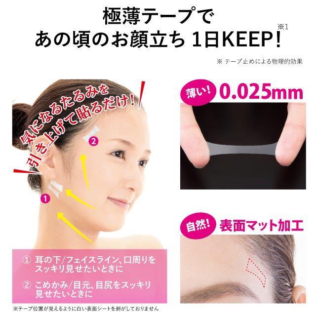 しわ伸ばし テープ 透明 リフトアップ 寝ながら シワ たるみ ほうれい 