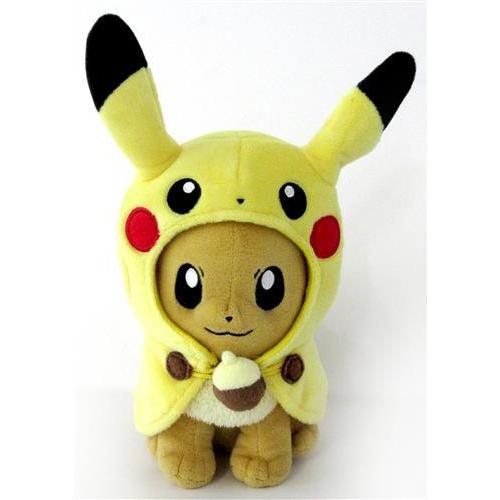 イーブイ、ピカチュウ　ポンチョ　ぬいぐるみ Amazon.co.jp: ポケモンセンターオリジナル ぬいぐるみ イーブイ