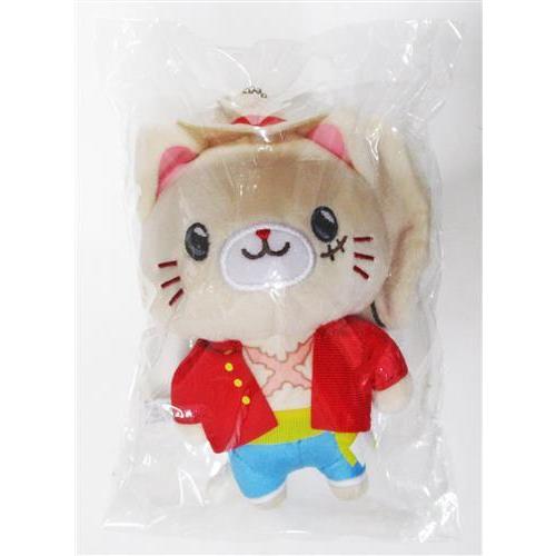 ONE PIECE アイマスク付きぬいぐるみキーホルダー withCAT モンキー・D