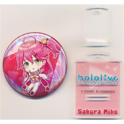 ホロライブ fes ホログラム缶バッジ みこ EXPO アクリル カード 記念 ホロライブ hololive SUPER EXPO 2023 開催記念缶バッジ&スタンド A