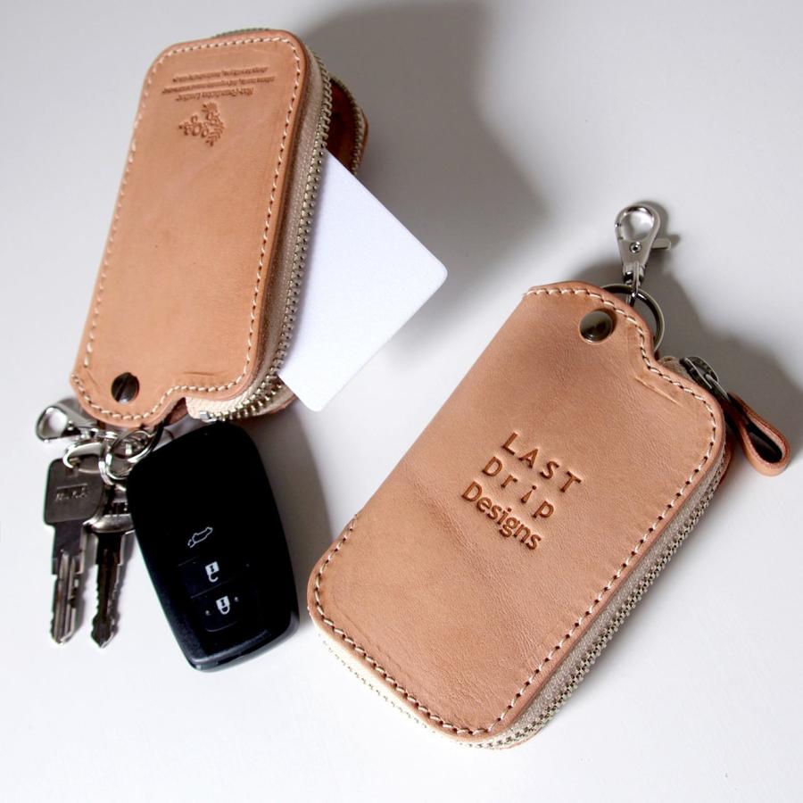 LAST Drip Designs 本革 J字ZIPキーケース ワイド カード 免許証 LAST Drip Designs 本革 J字ZIPキーケース ワイド カード 免許証