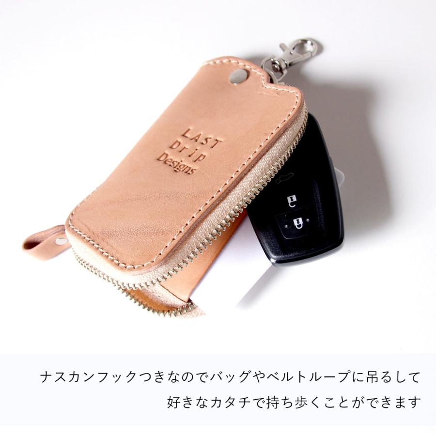 LAST Drip Designs 本革 J字ZIPキーケース ワイド カード 免許証 LAST Drip Designs 本革 J字ZIPキーケース ワイド カード 免許証