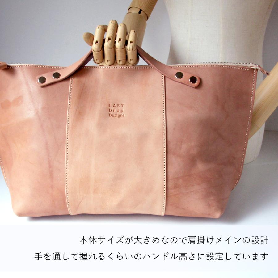 本革 タウンボストンバッグ A4 ショルダー付き トートバッグ 2WAY メンズ レディース ヌメ革 革 レザーnfl hnd 店 送料無料 受注生産 2~4週の画像