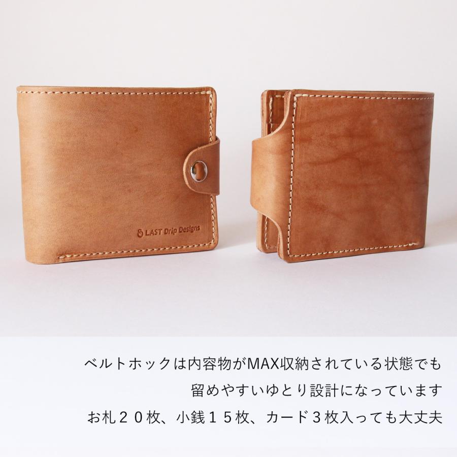 LAST Drip Designs 本革 ベルトホック 二つ折り財布 小銭入れ LAST Drip Designs 本革 ベルトホック 二つ折り財布 小銭入れ