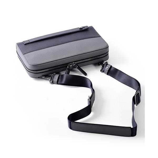 FUJITAKA フジタカ 日本製 定価3,6万 スマートセルバッグ 牛革 グレー 