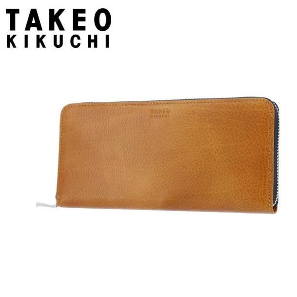 TAKEO KIKUCHI タケオキクチ 定価2万 牛革 長財布 ラウンドファスナー