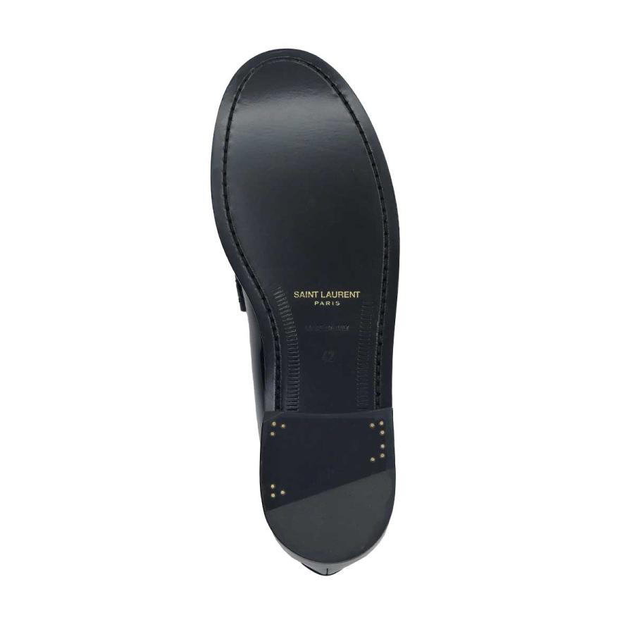 SAINT LAURENT ブラックローファー 42 美品】 SAINT LAURENT ヒール ローファー 【サイズ42】 - メルカリ
