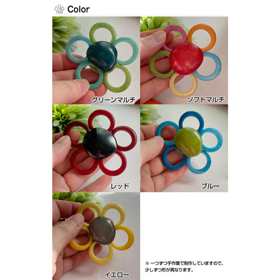 LT-7008 タグア ブローチ 花（大） Tagua Brooch  Flower (big) |  | 02
