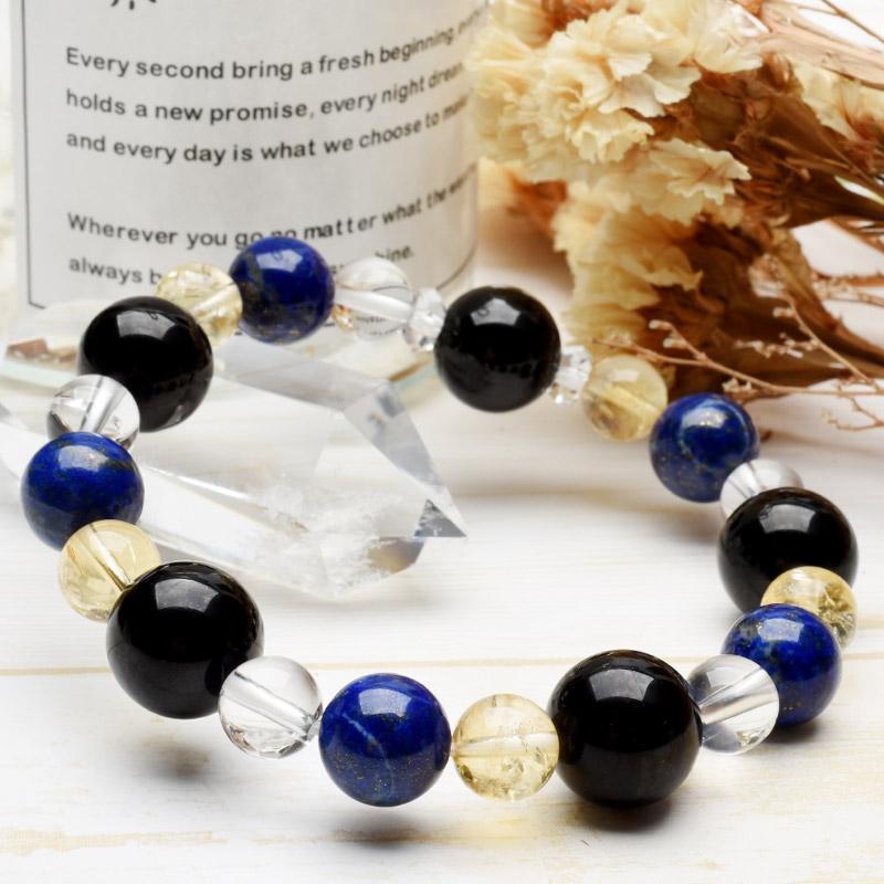 魔除けモリオン×ラピスラズリ 当店オリジナルブレス_A1111 : ラトリエ