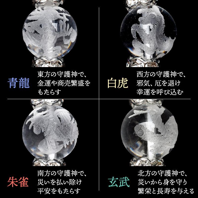 【一点物】魔除けの守護獣 / 邪気払い・空間浄化の開運御守り 聖獣の守 開運招福 四神素彫×水晶 フローライト 厄除け 魔除けのお守り