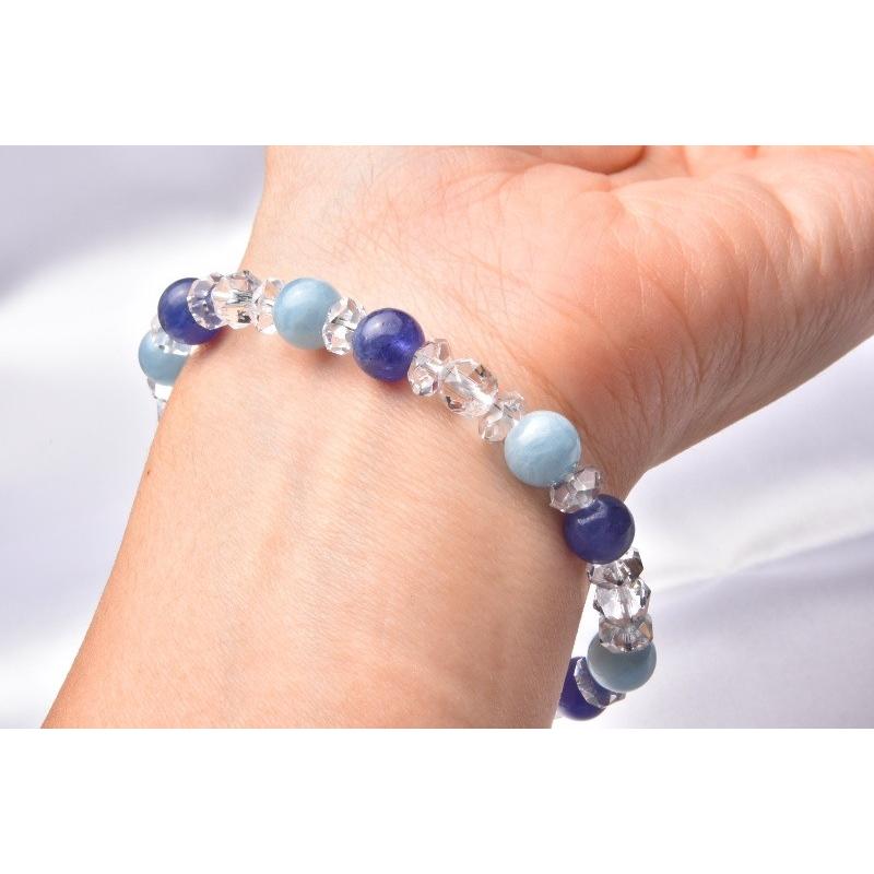 高品質 タンザナイト&アクアマリン 8mm ブレスレット_A578 : ラトリエ 