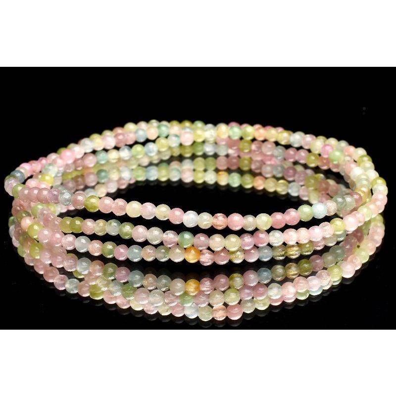 パステルカラー トルマリン 3mm 3連タイプ ブレスレット _B1315 