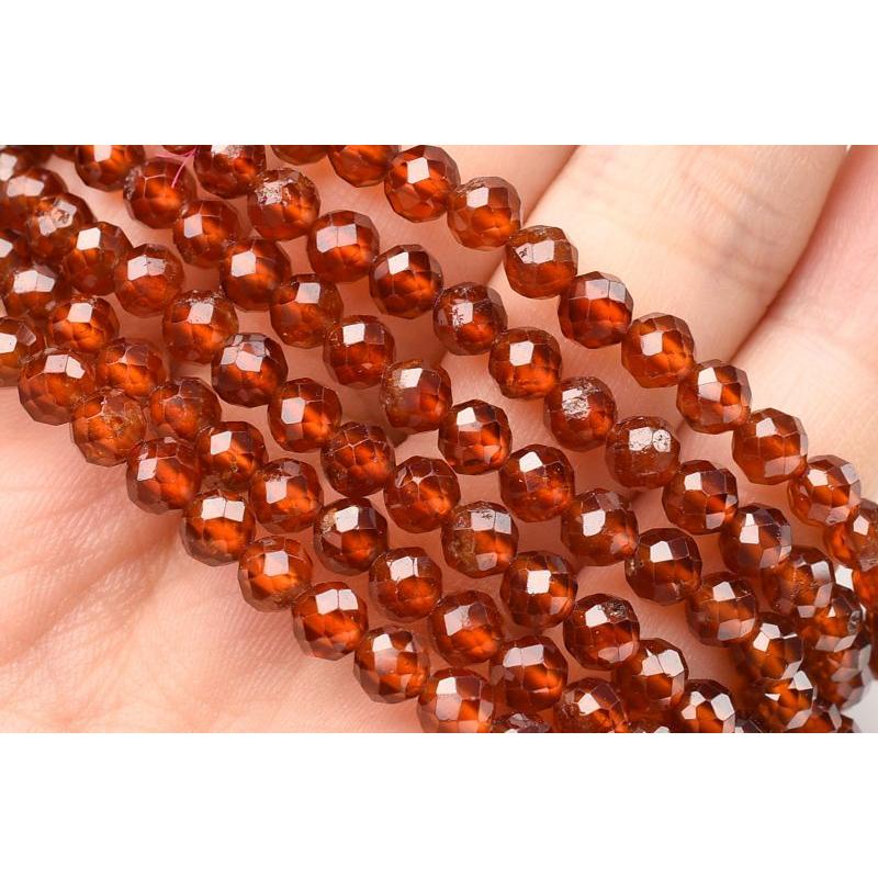 キラキラカット◇ オレンジガーネット 4.5mm ボールカット 