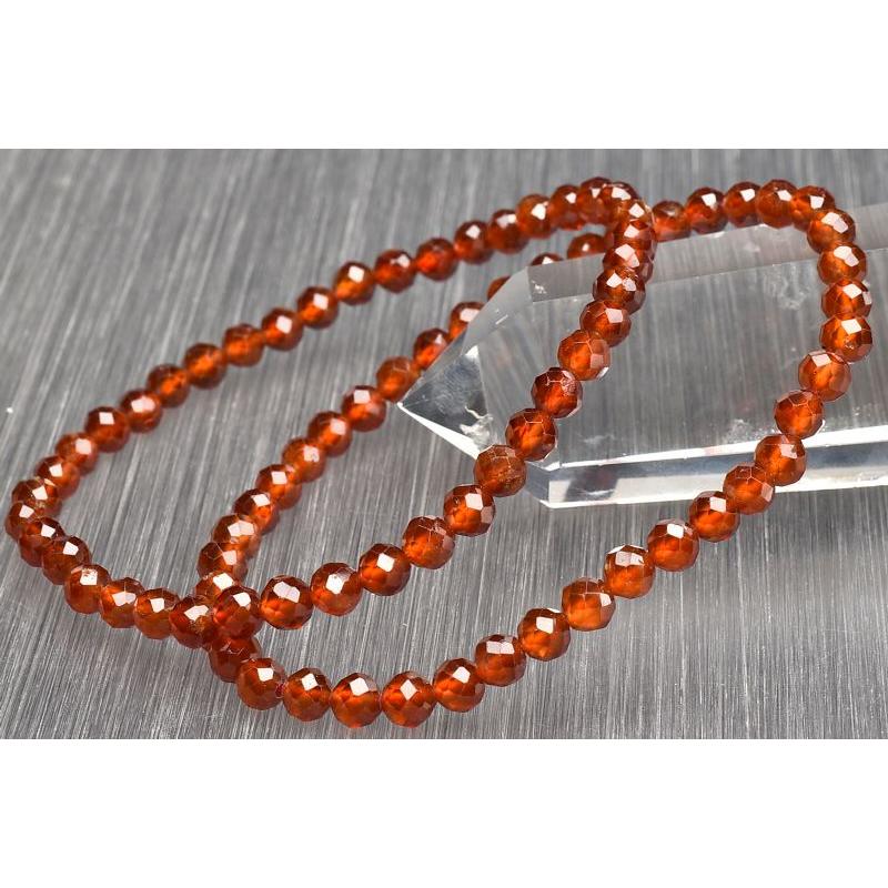 キラキラカット◇ オレンジガーネット 4.5mm ボールカット 