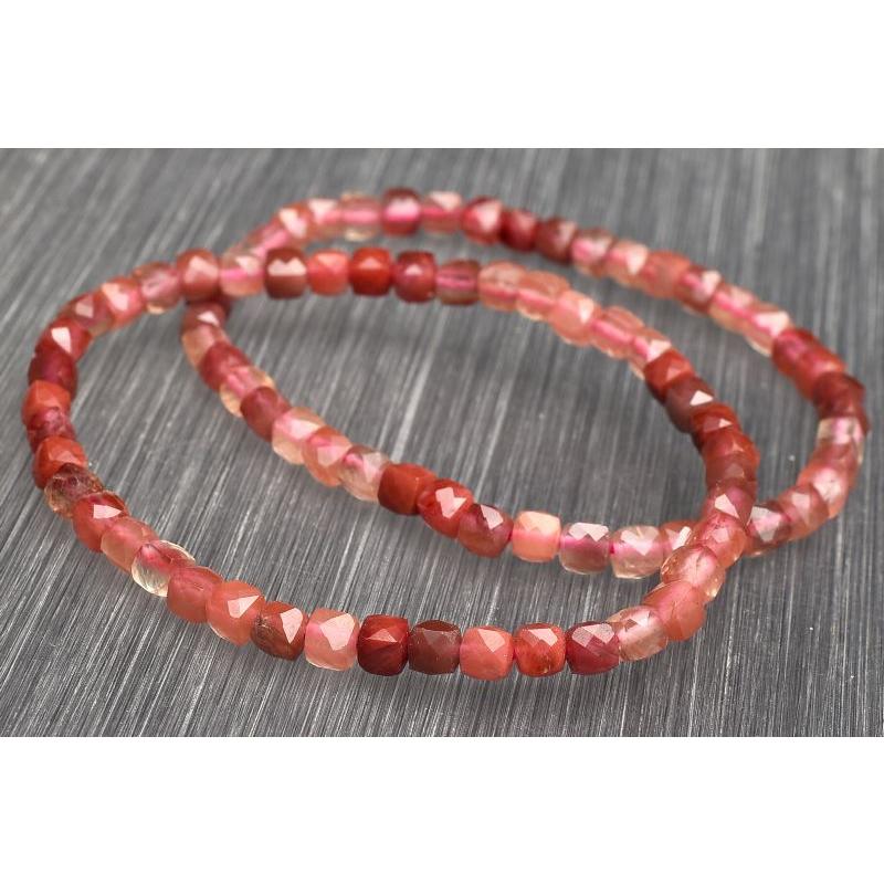 キラキラカット◇ アンデシン 3.5-4mm キューブカット ブレスレット 1
