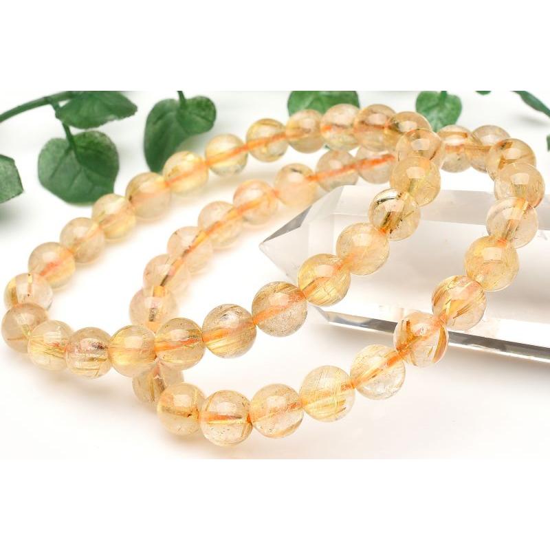 ゴールドタイチンルチル　7mm 黄金の輝き ゴールドタイチンルチルクォーツ 7mm ブレスレット 1個売り