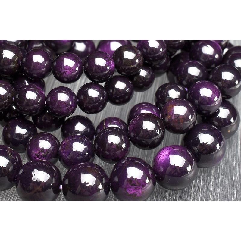 希少◇メタリックパープル パープライト 9mm ブレスレット 1個売り