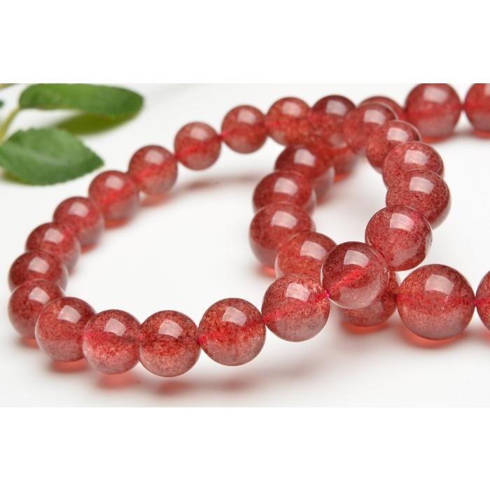 ストロベリークォーツ（エピドートインクォーツ） 9mm ブレスレット_