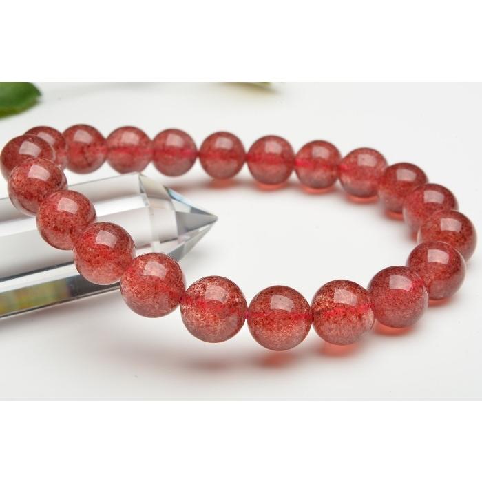 ストロベリークォーツ（エピドートインクォーツ） 9mm ブレスレット_
