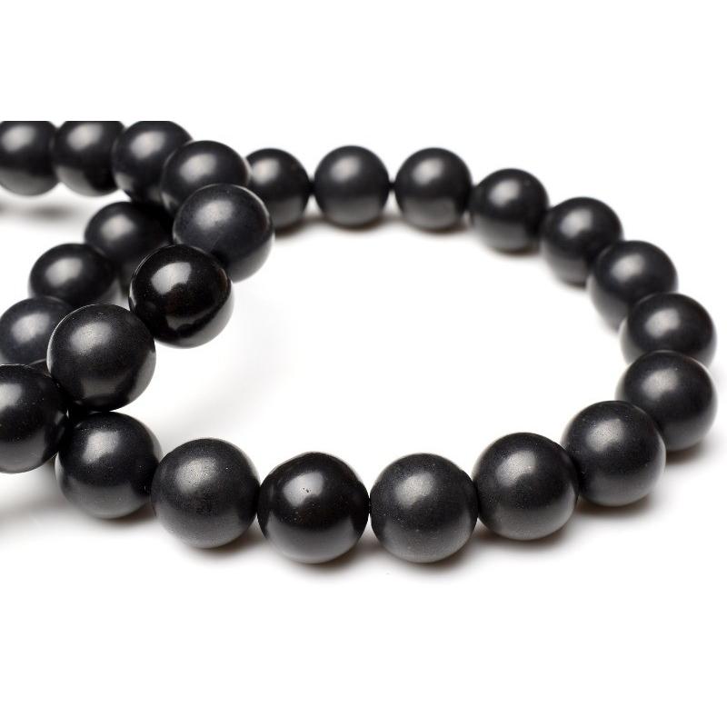 北海道産 ブラックシリカ 10mm 19粒 ブレスレット_B788-10 : b788-10  