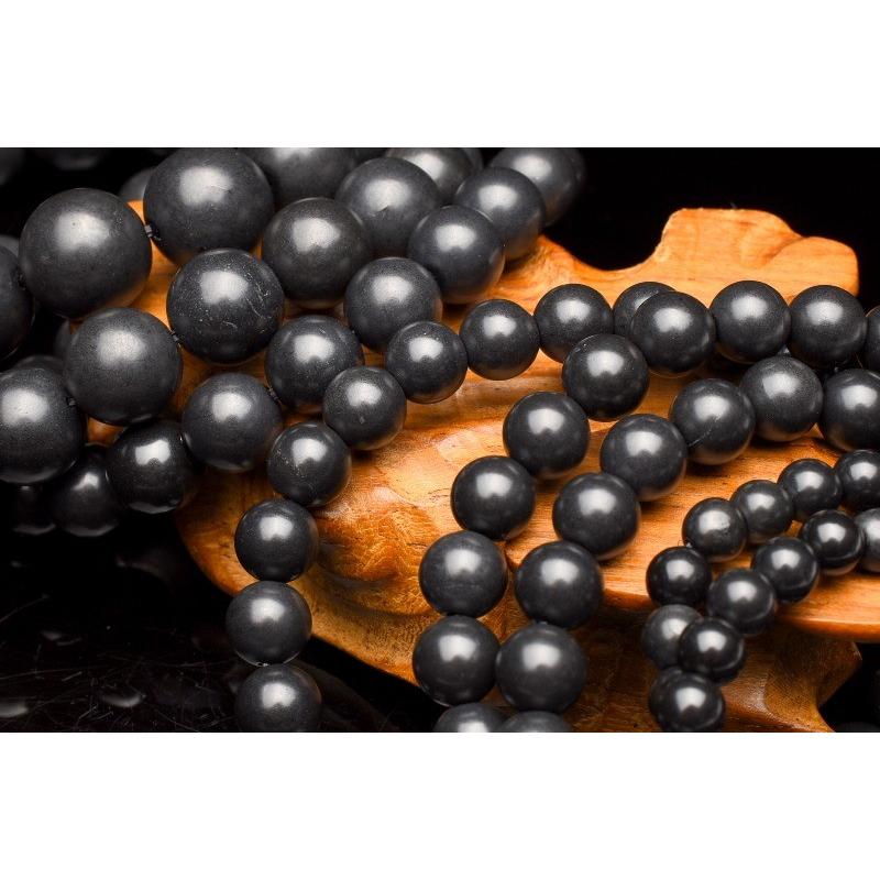 北海道産 ブラックシリカ 10mm 19粒 ブレスレット_B788-10 : b788-10  