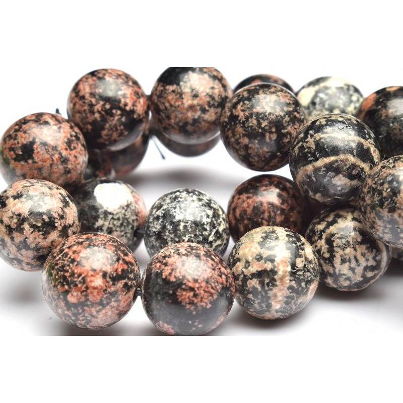 希少◇桜模様 スノーフレークオブシディアン 12mm ブレスレット 1個