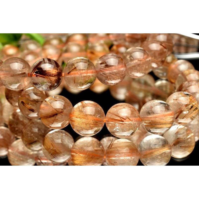 虎色の密集針 タイガータイチンルチルクォーツ 9.5mm ブレスレット 1個  