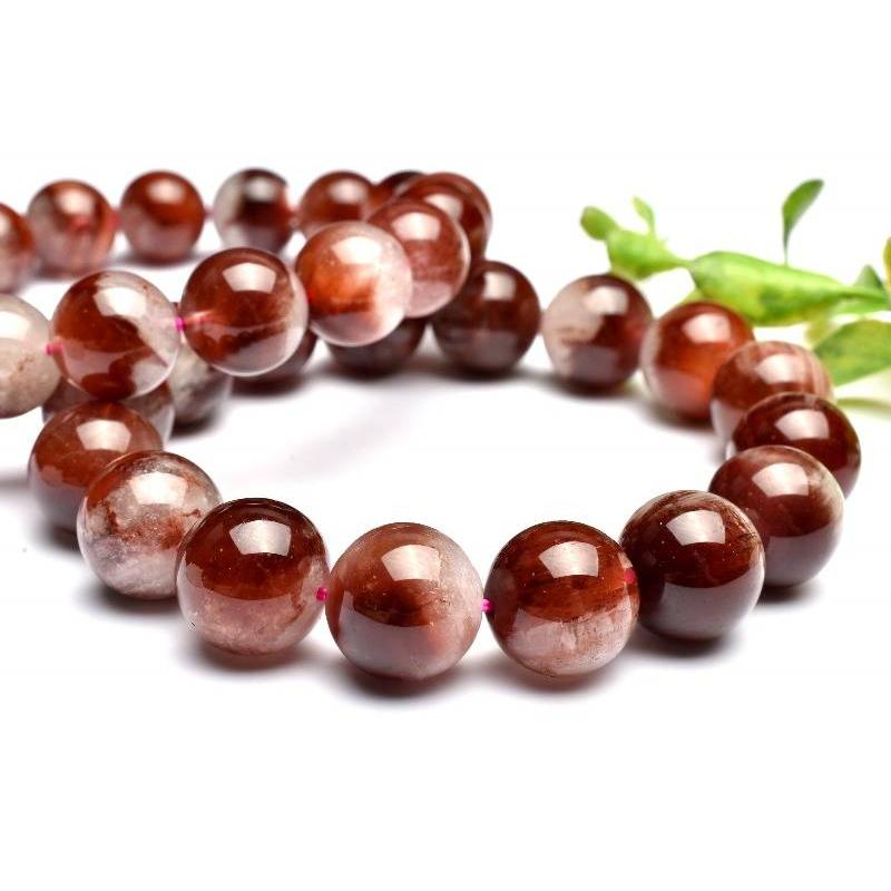 半々タイプ レッドラビットヘアールチルクォーツ 13mm ブレスレット 1  