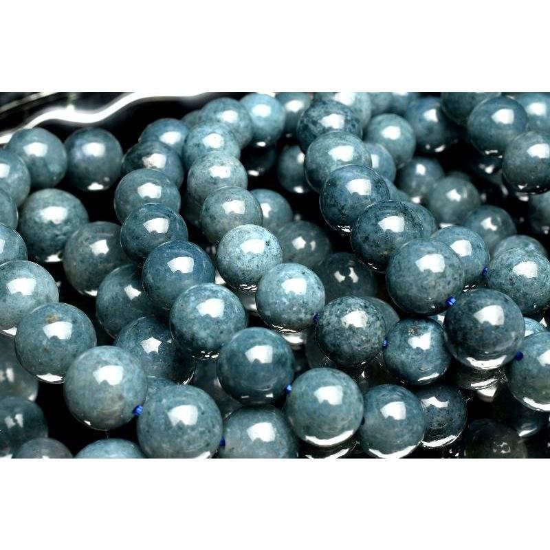 希少◇ナイジェリア産 青瑪瑙(ブルーアゲート) 14mm ブレスレット 1個