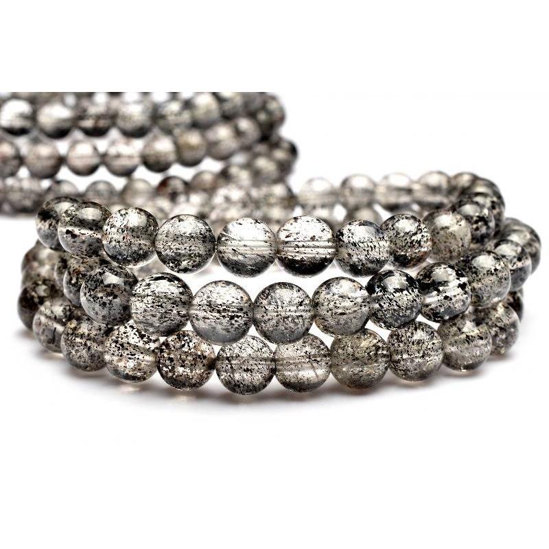 希少共生 オージャイトガーネットインクォーツ 6mm 3連タイプ