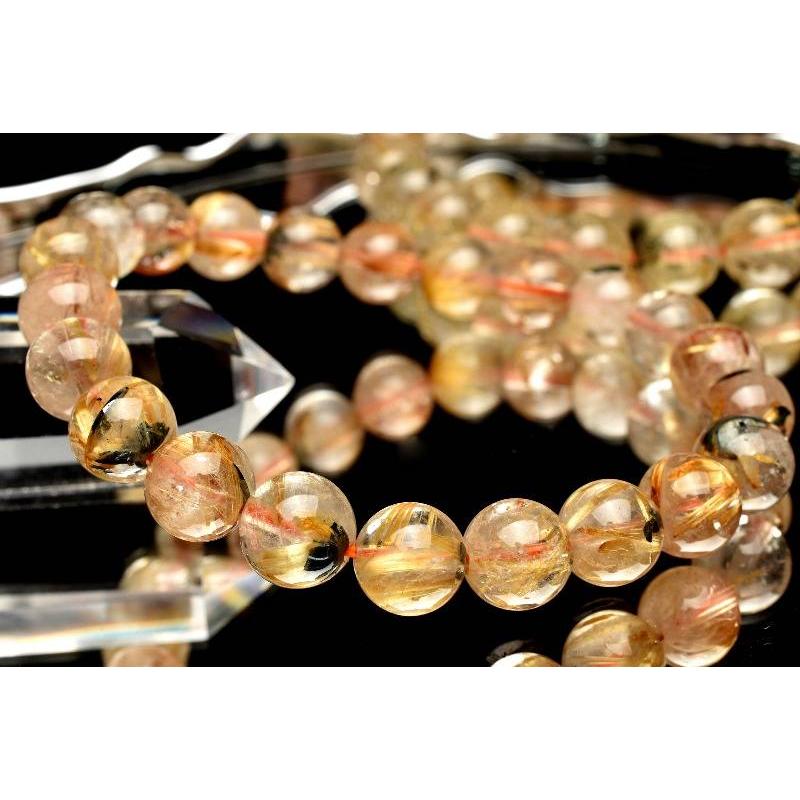 ヘマタイトインタイチンルチルブレスレット 7mm A