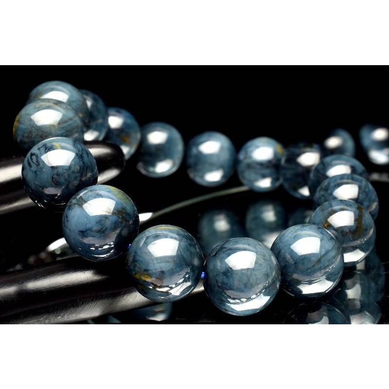 濃紺◇艶感 ブルーピーターサイト 11.5mm ブレスレット 1個売り