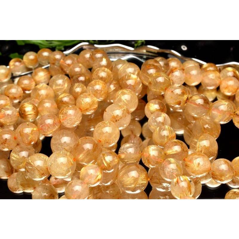 金運UP！ ゴールドタイチンルチルクォーツ 8.5mm ブレスレット 1個売り