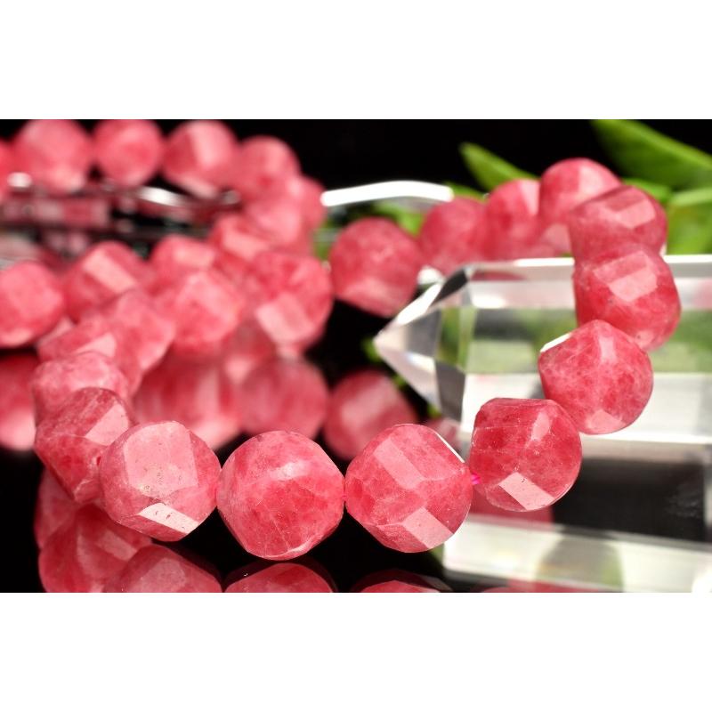 高発色◇希少形状 ロードナイト(薔薇輝石) 6mm ツイストカット