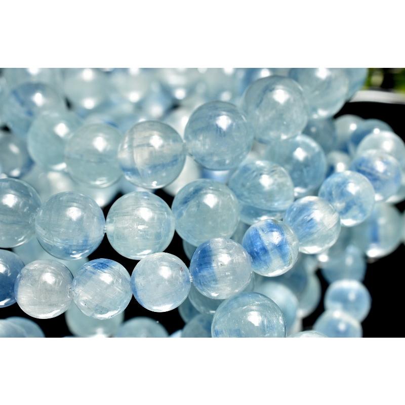淡く透ける天然水色 カイヤナイトシリカ 7.5mm ブレスレット 1個売り