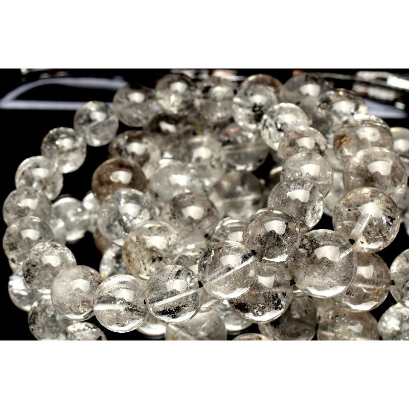 【良質】ヒマラヤ水晶 エレスチャルクォーツ 11mm  ブレスレット ヒマラヤ産◇グラファイト入り エレスチャルクォーツ(ヒマラヤ水晶