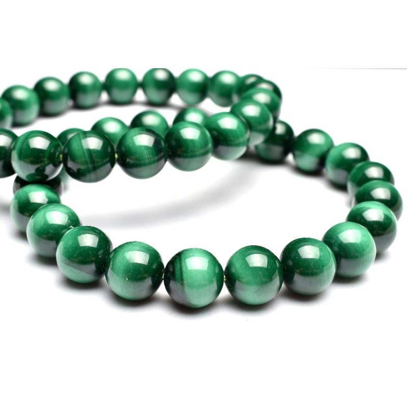 マラカイト（孔雀石）ブレスレット約12㎜ マラカイト ブレスレット 孔雀石 天然石 パワーストーン【高品質