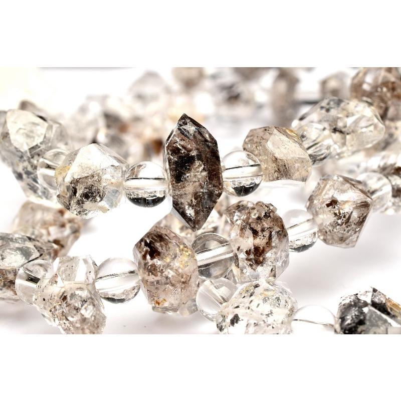 霊峰ヒマラヤ産 エレスチャルクォーツ 4-7x10-15(丸玉5)mm 両剣