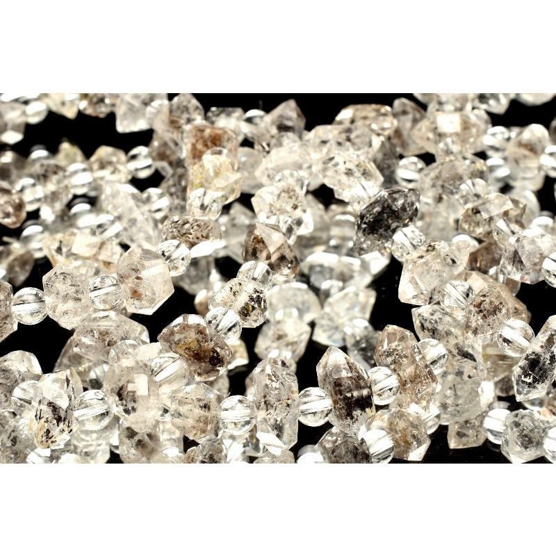 霊峰ヒマラヤ産 エレスチャルクォーツ 4-7x10-15(丸玉5)mm 両剣